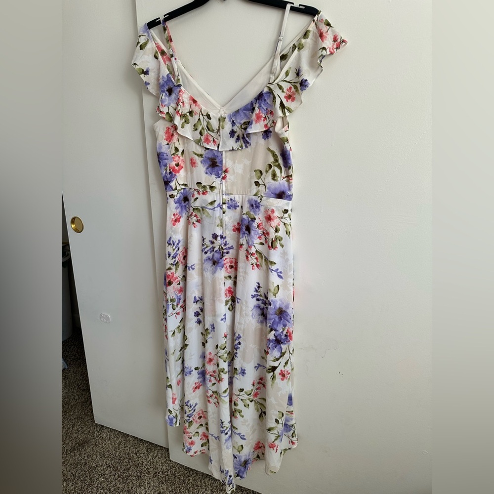 Iz Byer Floral Jumpsuit with Blue and Pink Highlights - Picture 11 of 16